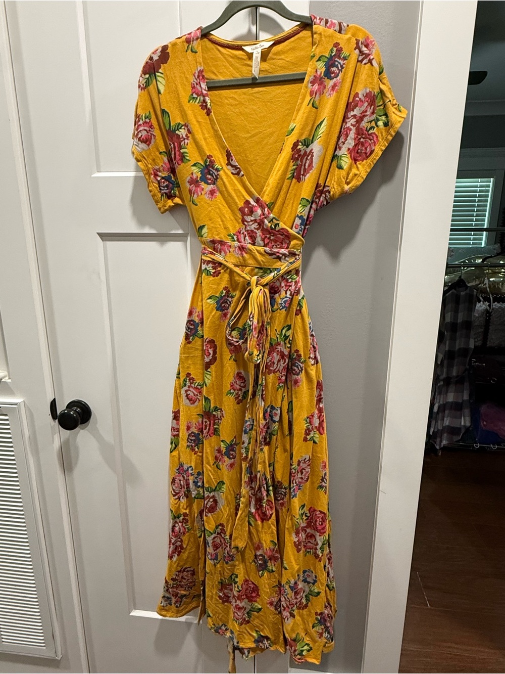 Matilda Jane Mustard Yellow Floral Wrap Maxi Dress
